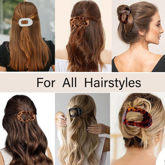 4PCS Flat Claw Hair Clips – Strong Hold, Stylish Barrettes for All Hair Types (Leopard) - SmartPagesHub.com