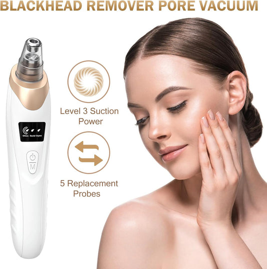 Blackhead Remover Vacuum – 3 Suction Levels, 5 Probes, USB Rechargeable - SmartPagesHub.com