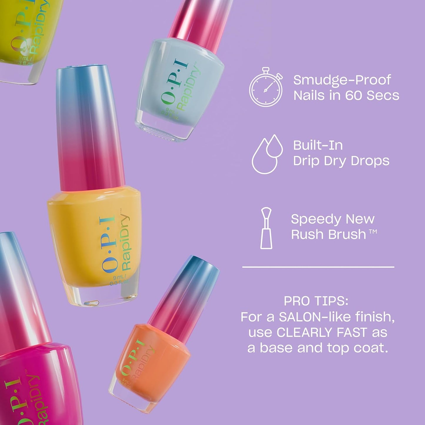 OPI RapiDry Clear Coat – 3 - in - 1 Fast - Drying Top & Base Coat - SmartPagesHub.com