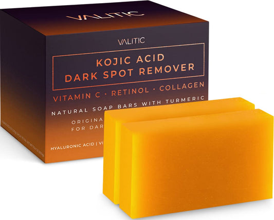 VALITIC Kojic Acid Dark Spot Remover Soap – 2 - Pack with Vitamin C, Retinol & Turmeric - SmartPagesHub.com